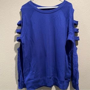 Purple Cutout Long Sleeve Sweatshirt